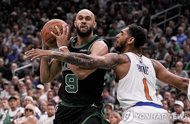 [NBA PO] ′화이트 34점+코넷 7블록슛′ 보스턴, 에이스 없어도 강했다…뉴욕 대파→반격 성공